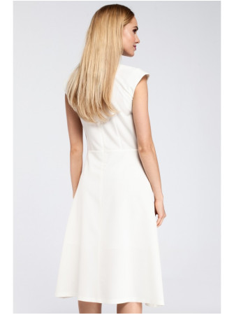 M296 Suknelė su klostėmis - nebalinta