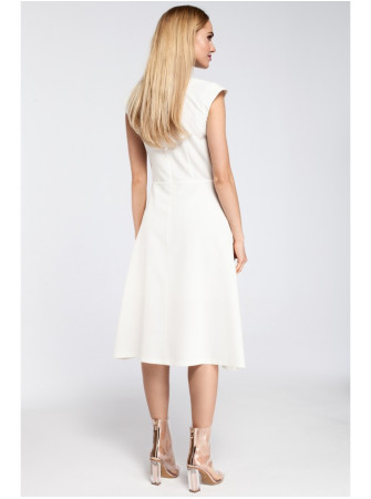 M296 Suknelė su klostėmis - nebalinta