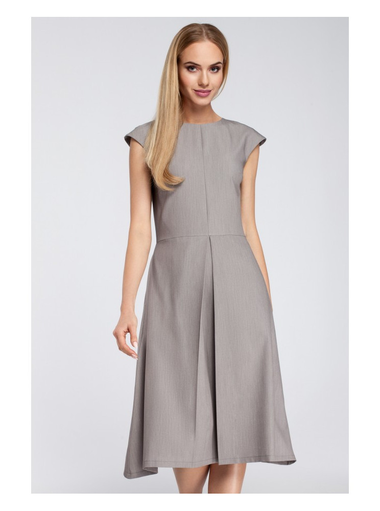 M296 Pilkoji suknelė su klostėmis - pilka