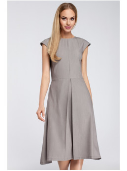 M296 Pilkoji suknelė su klostėmis - pilka