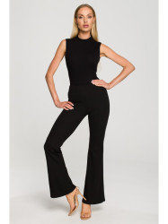 M704 High waisted flared trousers - black