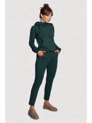 B243 Straight leg trousers leg with eyelets - dark green