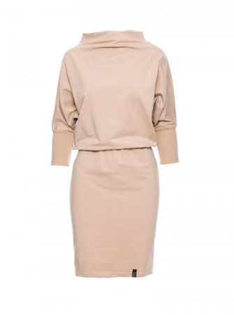 B032 Suknelė kimono rankovėmis - smėlio