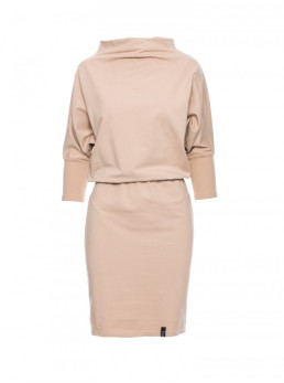 B032 Suknelė kimono rankovėmis - smėlio