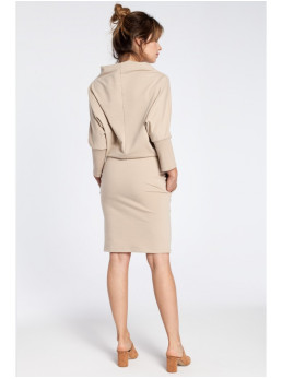 B032 Suknelė kimono rankovėmis - smėlio