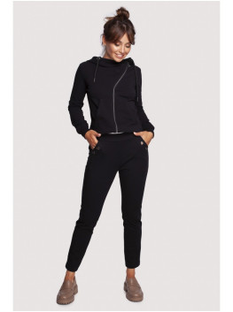 B243 Straight leg trousers leg with eyelets - black