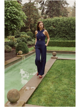 .K029 Kombinezonas su kryžiuota priekine dalimi - deep blue