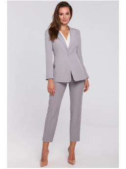 .K036 Vieno sagos švarkas - pilka