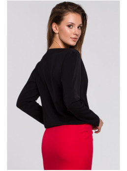 .K037 Apgaubiamo stiliaus palaidinė - juoda