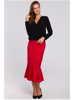 .K037 Apgaubiamo stiliaus palaidinė - juoda