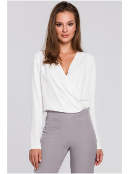 .K037 Apgaubiančio stiliaus palaidinė - nebalinta