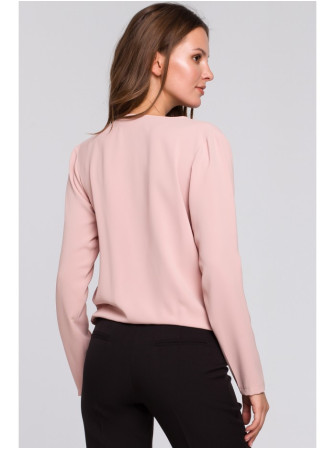 .K037 Marškiniai su klostėmis priekyje - pudros