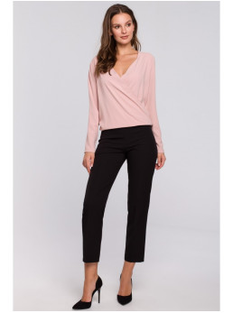 .K037 Marškiniai su klostėmis priekyje - pudros