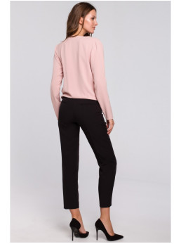 .K037 Marškiniai su klostėmis priekyje - pudros