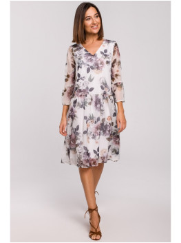 S214 Šifono suknelė pažemintu liemeniu - spalva