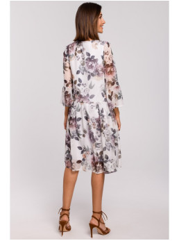 S214 Šifono suknelė pažemintu liemeniu - spalva