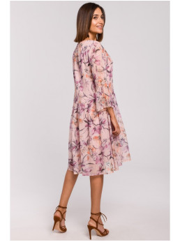 S214 Šifono suknelė pažemintu liemeniu – 2 modelis - spalva