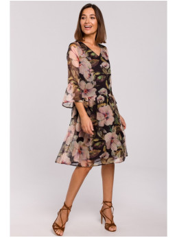 S214 Šifono suknelė pažemintu liemeniu – 3 modelis - spalva