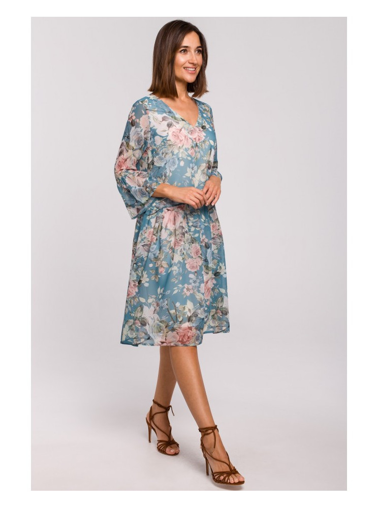 S214 Šifono suknelė pažemintu liemeniu – 4 modelis - spalva