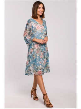 S214 Šifono suknelė pažemintu liemeniu – 4 modelis - spalva