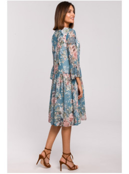 S214 Šifono suknelė pažemintu liemeniu – 4 modelis - spalva