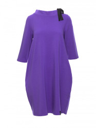 B070 Oversized dress with a tie tape detail - purple