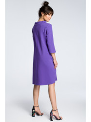 B070 Oversized dress with a tie tape detail - purple