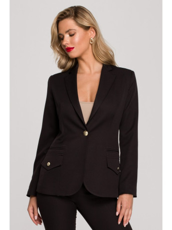 K141 Blazer with double flap pockets - black