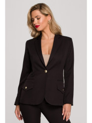 K141 Blazer with double flap pockets - black