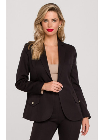 K141 Blazer with double flap pockets - black