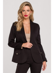 K141 Blazer with double flap pockets - black