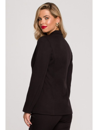 K141 Blazer with double flap pockets - black
