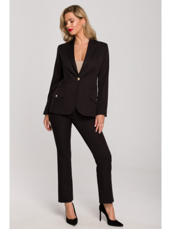 K141 Blazer with double flap pockets - black