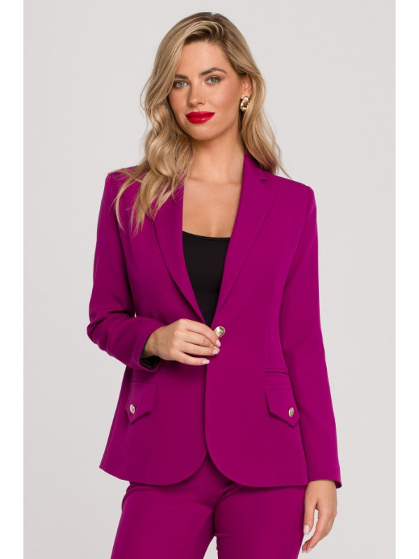 K141 Blazer with double flap pockets - ruby