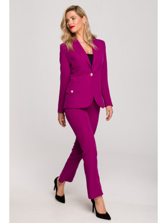 K141 Blazer with double flap pockets - ruby
