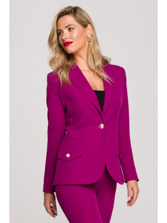 K141 Blazer with double flap pockets - ruby