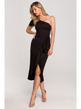 K146 One-shoulder dress - black