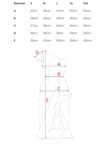 K146 One-shoulder dress - ruby