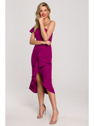K146 One-shoulder dress - ruby