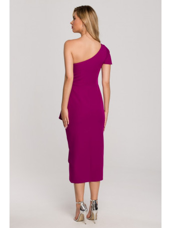 K146 One-shoulder dress - ruby