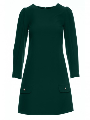 K148 Trapeze dress - bottle green