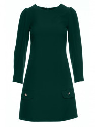 K148 Trapeze dress - bottle green
