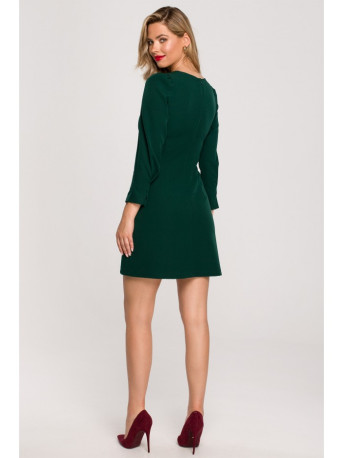 K148 Trapeze dress - bottle green