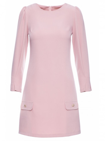 K148 Trapeze dress - crepe pink