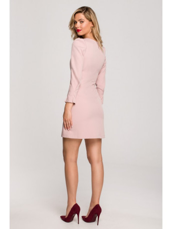 K148 Trapeze dress - crepe pink