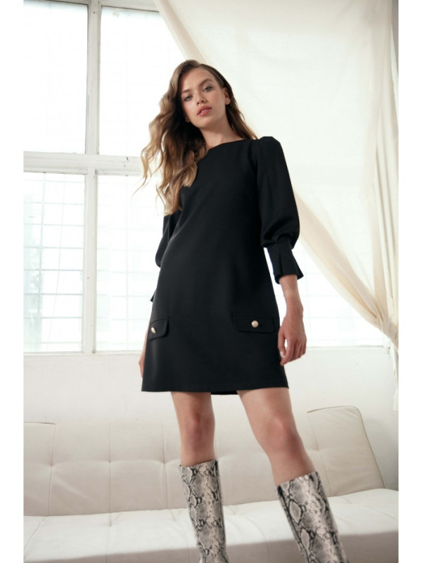 K148 Trapeze dress - black