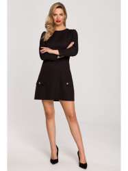 K148 Trapeze dress - black
