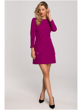 K148 Trapeze dress - ruby