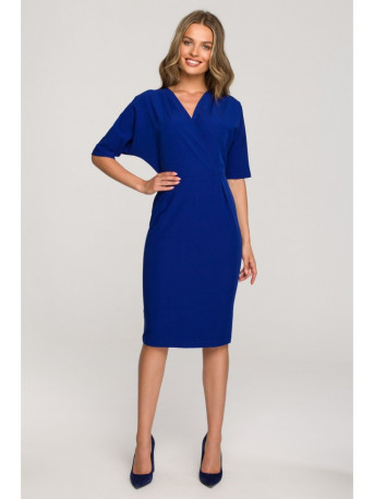 S313 Wrap top dress - royal blue