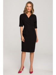 S313 Wrap top dress - black
